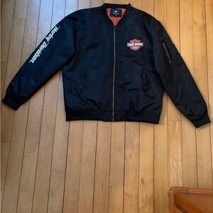 Harley-Davidson Black Varsity Jacket with Logo